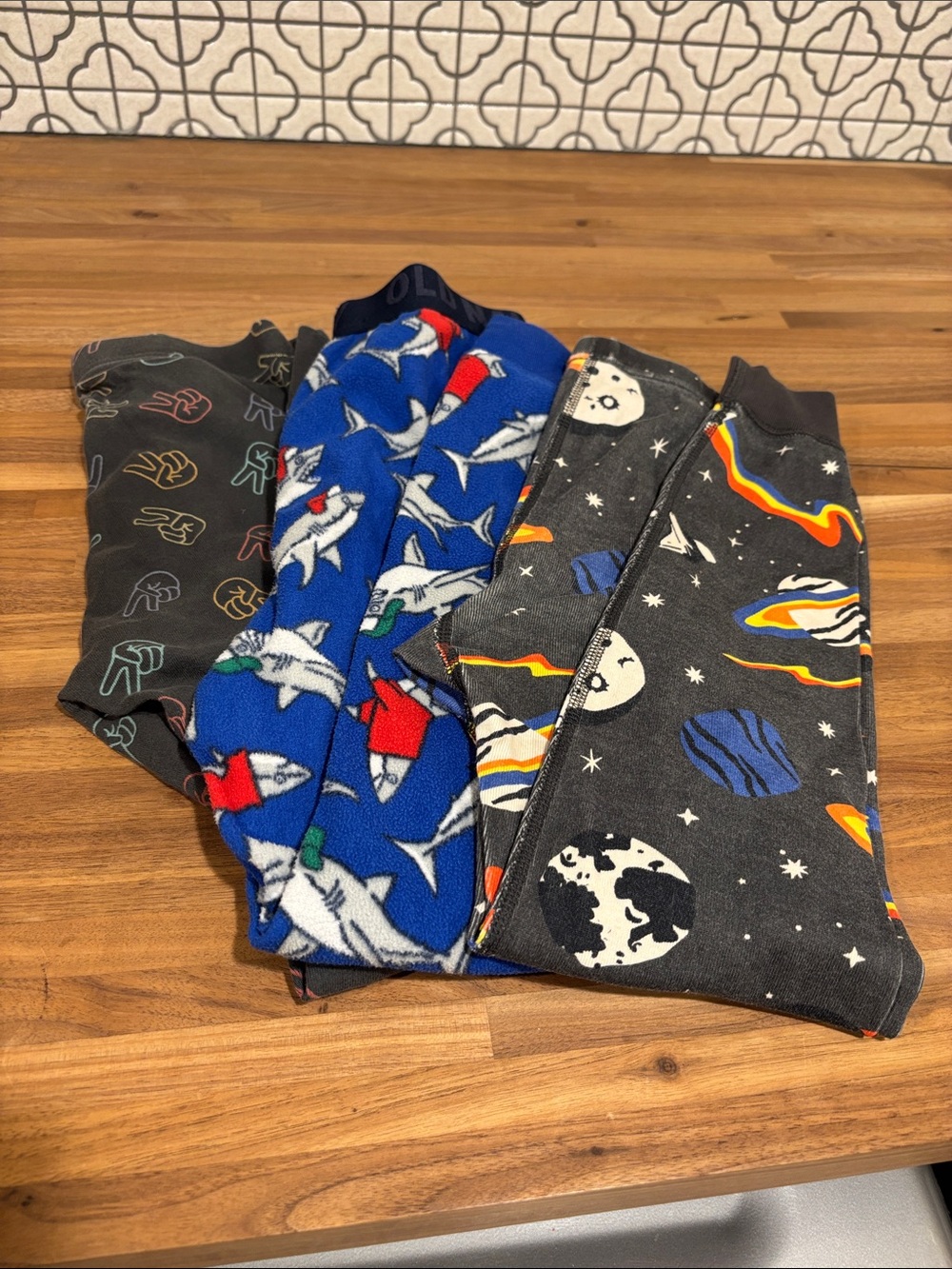 3 pack of PJ pants. 2 Old Navy and 1 Hanna